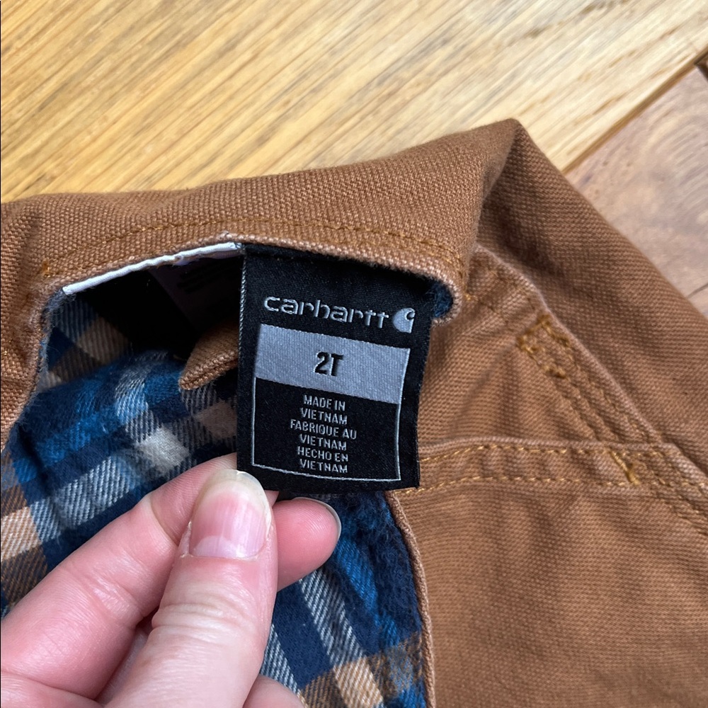 Carhartt Kids Tan Brown Duck Canvas Overalls - Picture 2 of 3